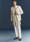 Gold Silk Kurta Jacket Set For Men With Embellishments