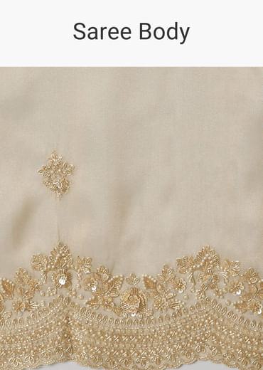 Gold Tissue Saree With Embroidered Brocade Blouse