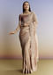 Gold Tissue Saree With Heavy Embroidered Border And Blouse