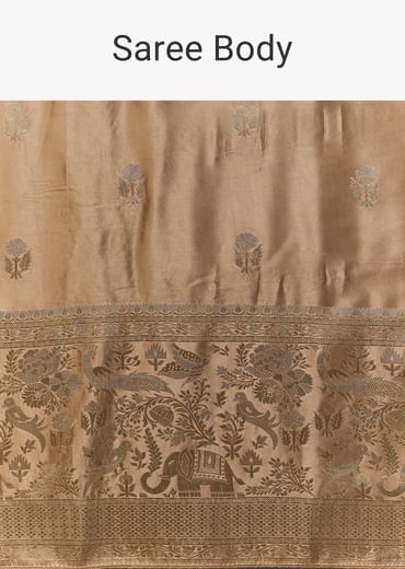 Gold Zari Weave Saree with Blouse Fabric