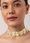Gold And White Geometric Choker With Mother Of Pearls