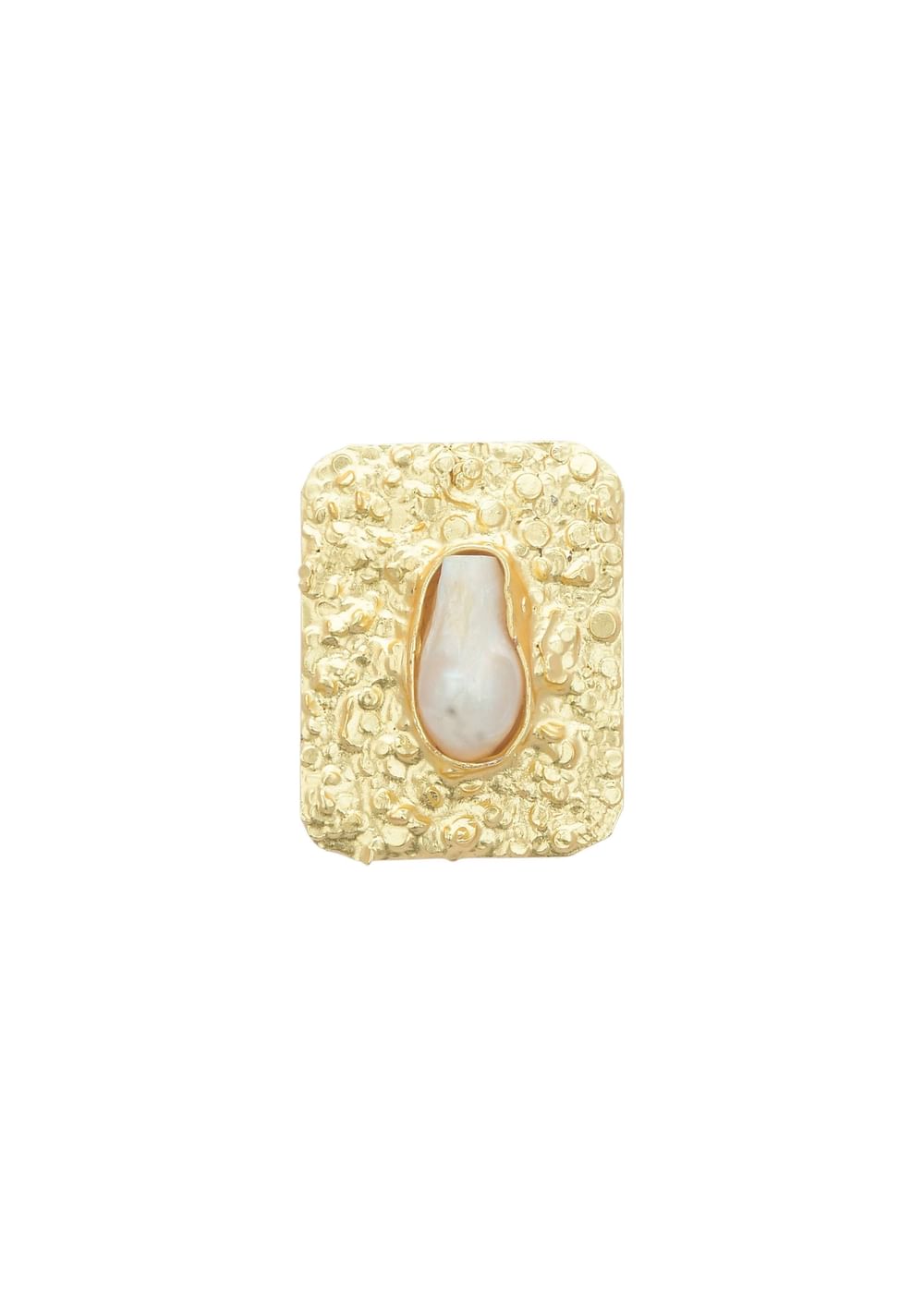 Gold And White Geometric Studs With Mother Of Pearls