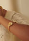 Gold Chaand Phool Bracelet With Mirror Polki And Pearls