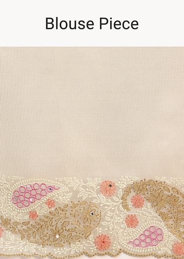 Gold Chanderi Silk Saree With Intricate Zari Embellishments