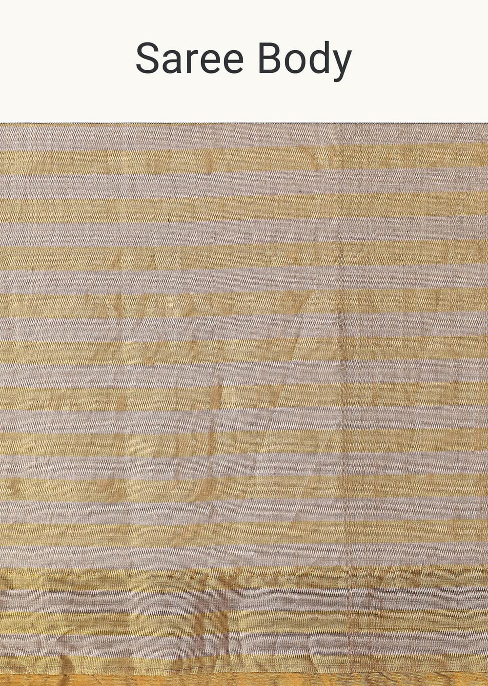 Gold Chanderi Tissue Saree With Pipe Finish Stitched Blouse