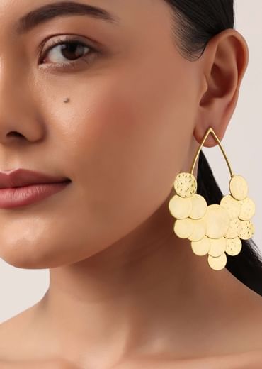 Gold Cutout Coin Shaped Danglers