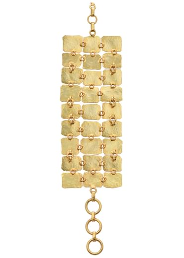 Gold Finish Bracelet With Geometric Motifs