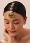 Gold Finish Floral Kundan Choker Set With Carved Stones And Beads