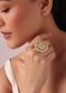 Gold Finish Floral Kundan Ring