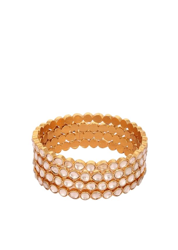Gold Finish Jadau Kundan Polki Kadas