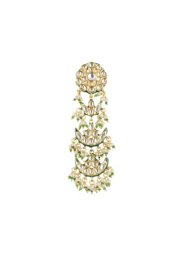 Gold Finish Kundan Danglers In Mix Metal