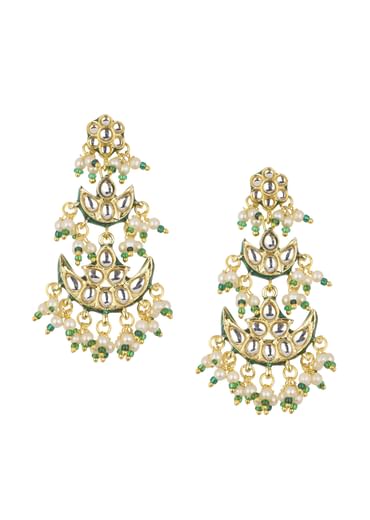 Gold Finish Kundan Choker And Chandbali Set