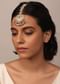 Gold Finish Kundan Maangtika With Synthetic Stones And Beads