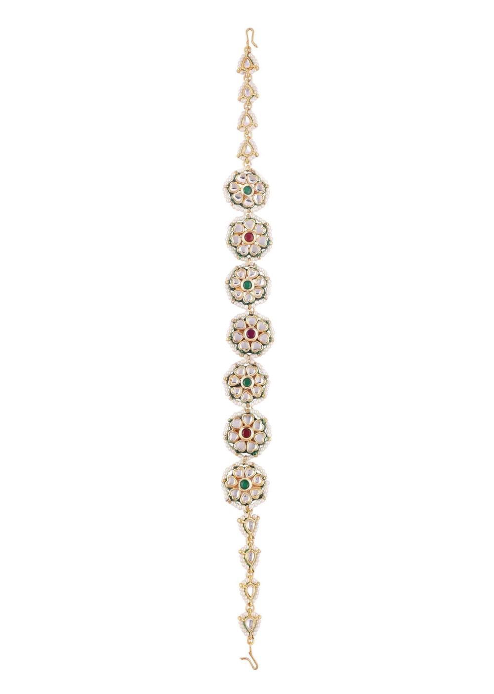 Gold Finish Kundan Matha Patti with Pearls