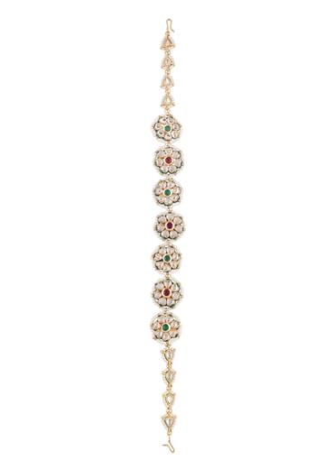 Gold Finish Kundan Matha Patti with Pearls