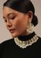 Gold Finish Kundan Polki White Choker Set With Pearls