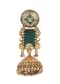 Gold Finish Meenakari Temple Earrings With Bead Drops