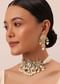 Gold Finish Kundan Polki Choker And Earrings Set In Mix Metal