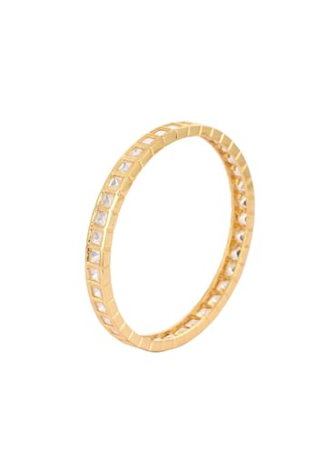 Gold Finish Polki Bangles In Mix Metal - Set of 2