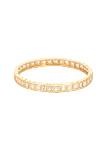 Gold Finish Polki Bangles In Mix Metal - Set of 2