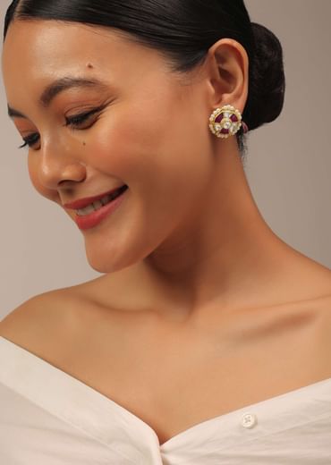Gold Finish Rajwadi Kundan Polki Choker Set