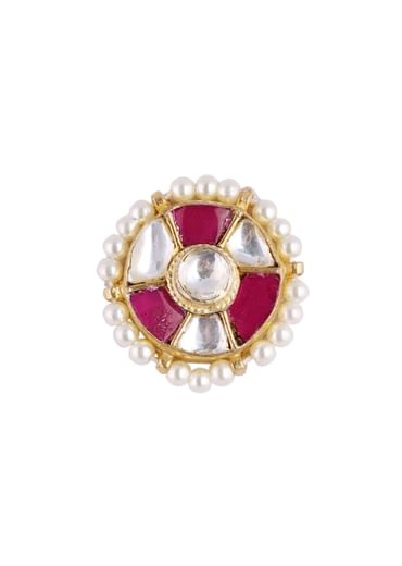 Gold Finish Rajwadi Kundan Polki Choker Set