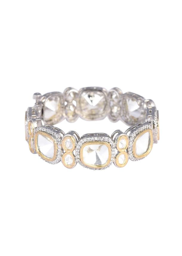Gold Finish Victorian Style Polki Bangle Gold Finish Victorian Style Polki Bangle