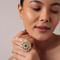 Gold Floral Motif Kundan Studded Ring