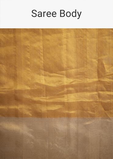 Gold Kanjivaram Silk Saree With Contrast Border And Pallu