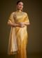 Gold Kanjivaram Silk Saree With Contrast Border And Pallu