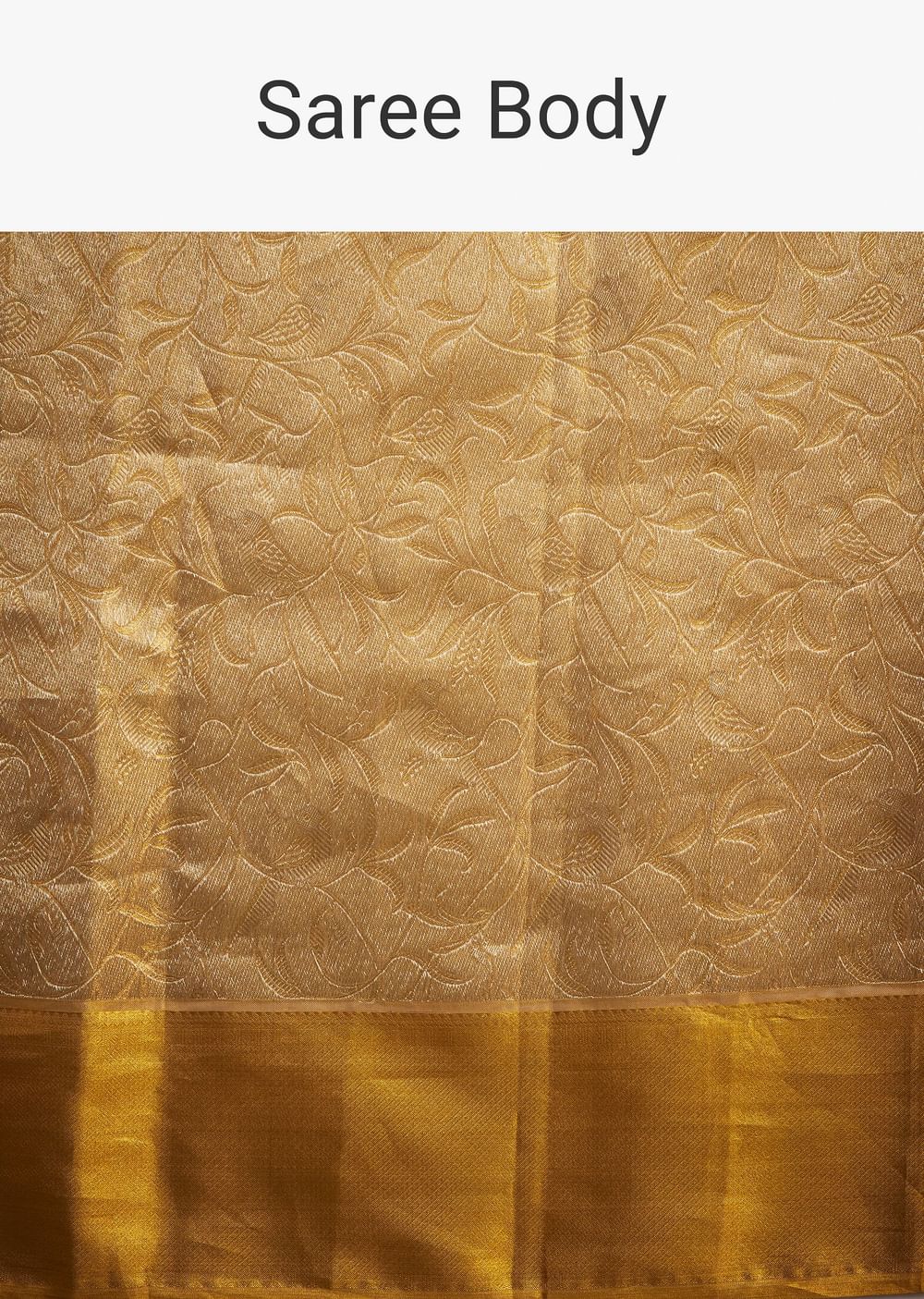 Gold Kanjivaram Silk Saree With Golden Zari Detailing