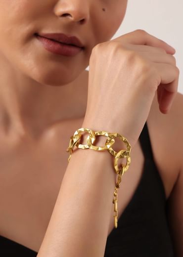 Gold Plated Link Style Chain Bracelet