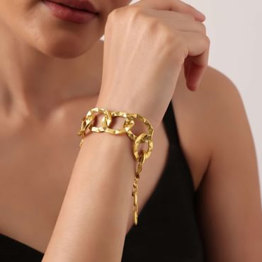Gold Plated Link Style Chain Bracelet
