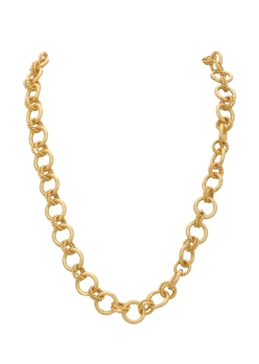 Gold Plated Link Style Long Necklace