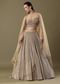 Gold Pre Pleated Lehenga With Dupatta