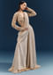 Gold Ready Pleated Saree With Aari Work