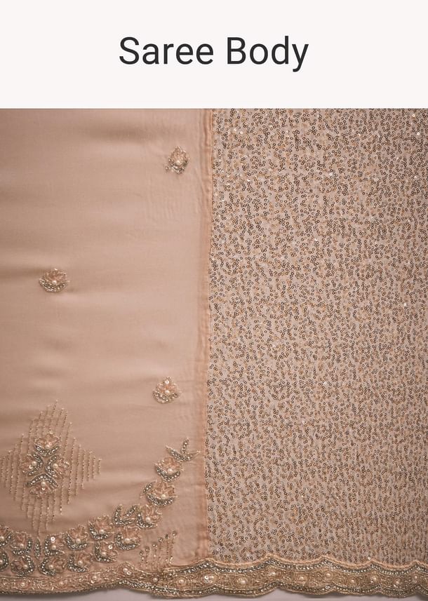 Gold Sequins Saree With An Embellished Border