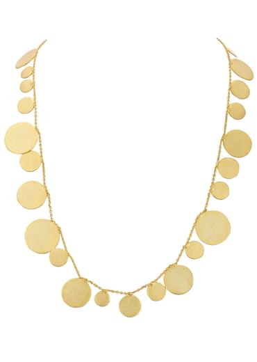 Gold Short Necklace With Coin Shaped Cutouts