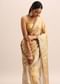 Gold Silk Saree With Zari Woven Border And Zari Frill With Unstitched Blouse
