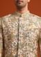 Gold Silk Sherwani Set Hand Embroidered Motifs