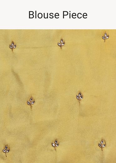 Gold Tissue Saree With Cutdana Embellished Border