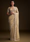 Gold Tissue Saree With Stone And Bead Embroidery