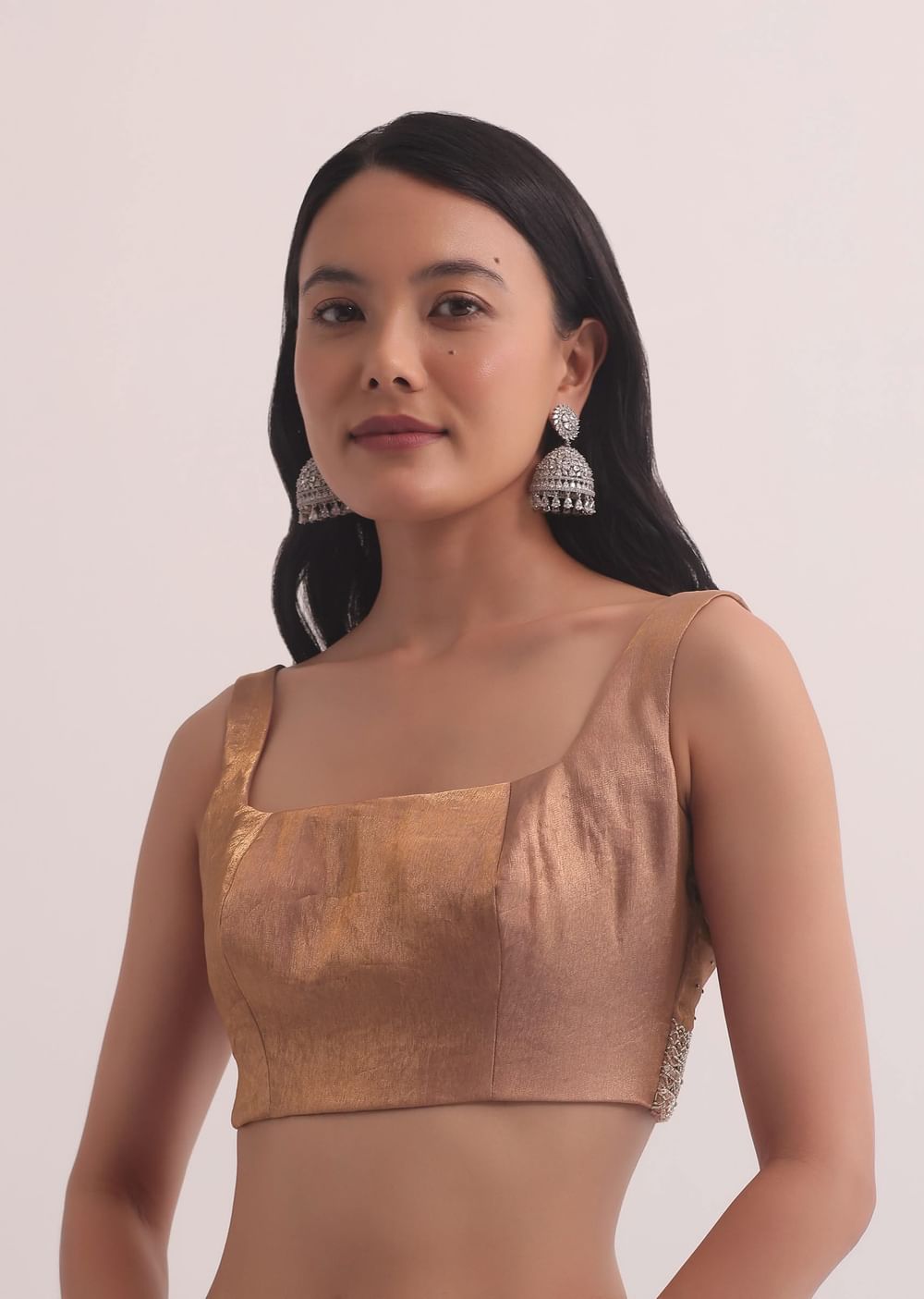 Gold Tissue Silk Saree With Cutdana Embroidery