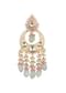 Gold Tone Kundan Chandbalis With Multi Bead Danglings