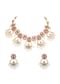 Gold Tone Temple Choker With Chandbali Earrings And Meenakari Detail
