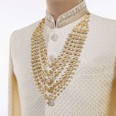 Gold Toned Multi Layered Kundan Mala