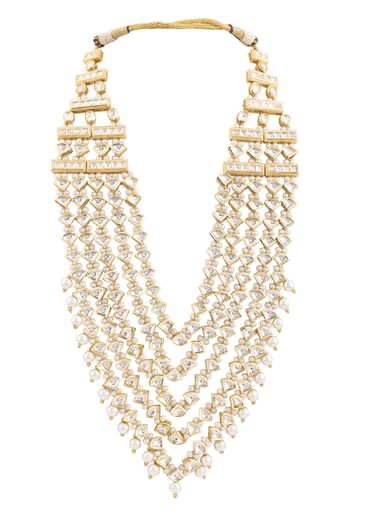 Gold Toned Multi Layered Kundan Mala