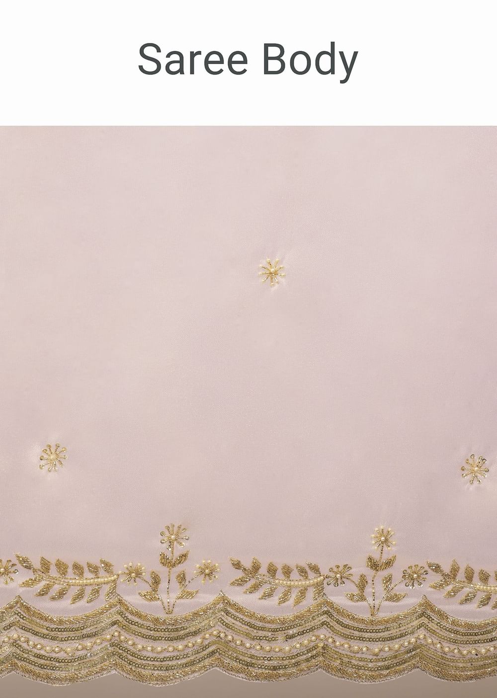 Peach Tissue Saree With Cut Dana Embroidered Borders