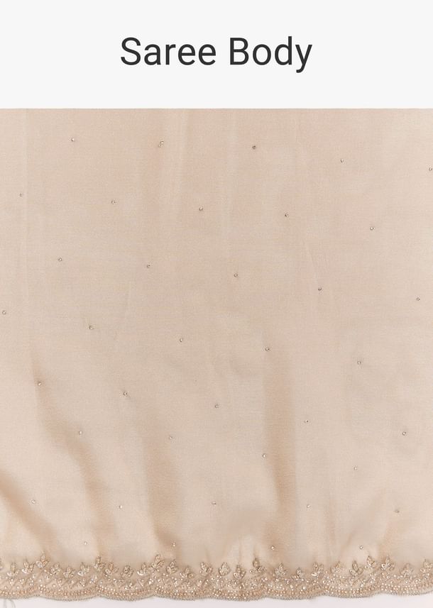Golden Beige Organza Tissue Saree With Cut Dana And Stone Embellishments