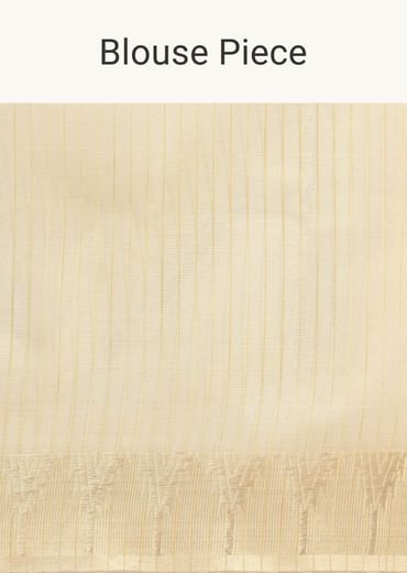 Golden Silk Saree With Exquisite Resham Thread Butti Work